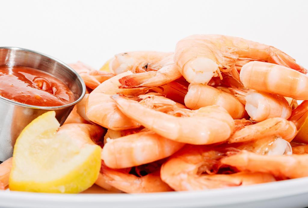 Boiled Gulf Shrimp Dinner · Half pound hot peel-and-eat style U.S. gulf shrimp, seasoned regular or spicy with signature Willie dust, served with one regular side and hush-puppies.