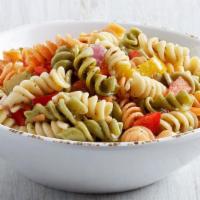 Bowl Pasta Salad · With crisp snow peas, diced yellow & red bell peppers, shredded carrots, and red onion. (12o...