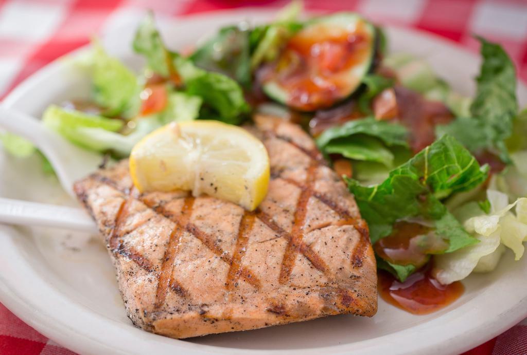 Salmon Plate · 6 oz. perfectly seasoned salmon served with your choice of side. *Side Choice Required*