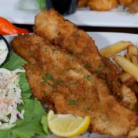 Calabash Fish Platter · Two large fish filets seasoned in our secret blend, hand-breaded and fried to perfection. Se...