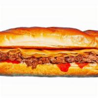 Philly Cheese Steak Sandwich · Mozzarella,  Steak meat, bell pepper, red onion and mushrooms