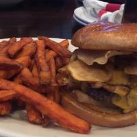 Philly Burger · Provolone, peppers and onions