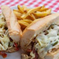 Chicken Philly And Seasoned Fries · 