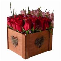 Arrangement 5 · Box of red roses.