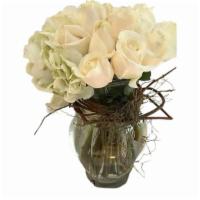 Arrangement 4 · White Roses vase included.
