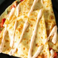 Saumon Crêpe · Smoked Salmon, Tomatoes, Red Onions, Roasted Red Peppers, Capers, with Housemade Rouille Sau...
