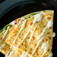 Mediterranean Crêpe · Roasted Red Peppers, Tomatoes, Red Onions, Spinach, Housemade Kalamata Olive Tapanade and Ho...