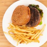 Bare Bones Burger · Half-pound beef burger served on the guest's choice of bread. Choice with side.

This item i...