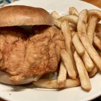 Crispy Chicken Sandwich · Battered and rolled in our seasoned flour and deep-fried to a golden brown and topped with l...
