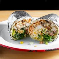 Super Chicken Burrito · Fresh, all-natural chicken breast, marinated in house dressing, chargrilled