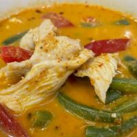 Panang Curry · Panang Curry paste, coconut milk, bell peppers, and light green bean