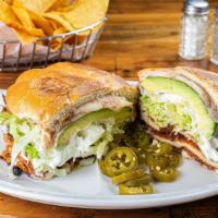 Torta · Mexican sandwich with choice of any taco meat with lettuce, tomato and avocado.