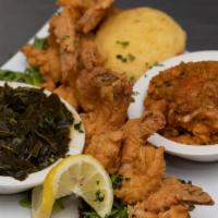 The Shrimp Dinner · ½ lb. of our large jumbo shrimp, lightly breaded and flash-fried or grilled, served with you...