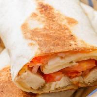 Santa Fe Chicken  · Sliced Chicken Breast, Melted Jalapeno Jack Cheese, Plum Tomatoes, Onion, Ranch Dressing Wit...