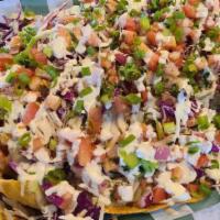 Nachos · Our from scratch beer cheese, your choice of protein, lettuce, cabbage, pico de gallo, green...