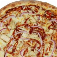 Bbq Chicken Pizza 18 Inch (Xx-Large) · Starts with our own marmalade BBQ sauce, topped with garlic-roasted chicken, red onions and ...