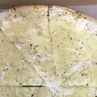 White Bianca Pizza · Mozzarella cheese, ricotta, and fresh garlic.