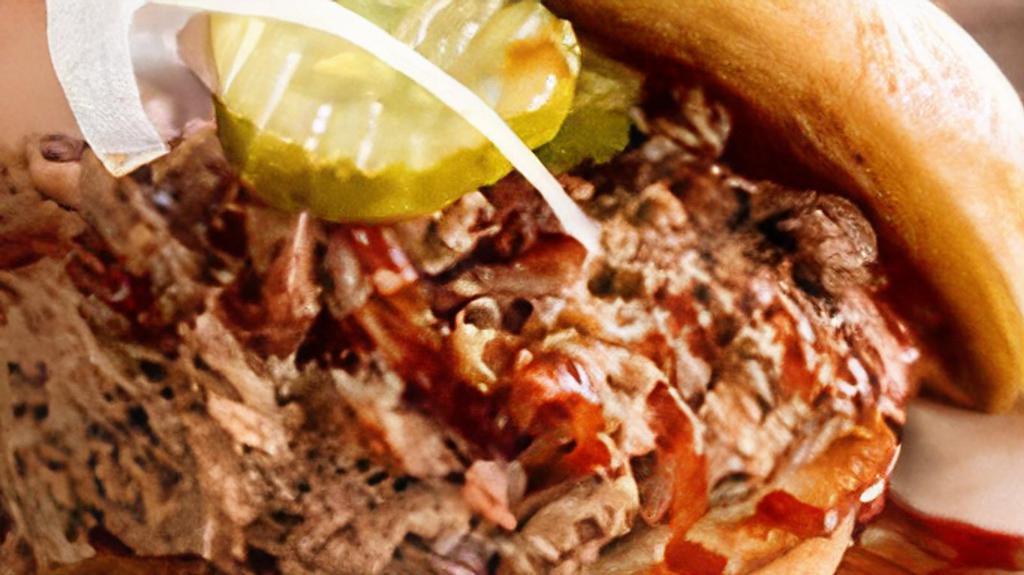 Pulled Pork Sandwich · Hand pulled smoked pork that is just what you were hoping it would be!