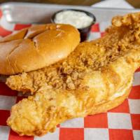 White Fish Sandwich · One might think that a BBQ place couldn't possibly have a good fish sandwich.  And that migh...