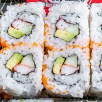 Orange Roll · Crabs, avocados, cucumbers and fish eggs.