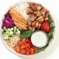 Create Your Own Bowl · Your choice from greens, grains, veggies, proteins, dressings and toppings