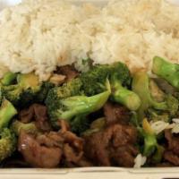 Beef With Fresh Broccoli · Served with rice. Hot and spicy.