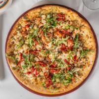 Pizza Margherita · Tomato, basil, parmesan and mozzarella.