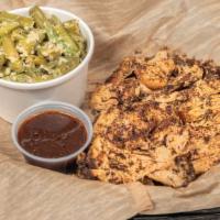 Pulled Chicken Bbq Plate · 1/2 lb pulled chicken served with your choice of side