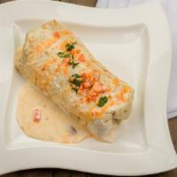 Burrito Love · Choice of marinated steak, chicken, or pork. Garlic white rice or Mexican rice, black or pin...