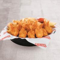 Crispy Pile O’ Shrimp · 690 Cal. A dozen large shrimp, hand-breaded in our homemade bread crumbs. Served with cockta...