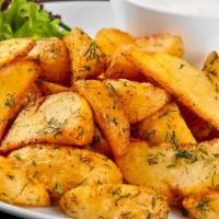 Potato Wedges · Delicious wedges with ketchup.