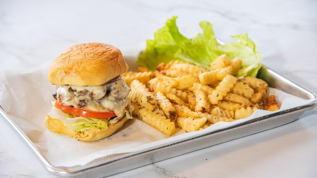 La Smash Burger · 1/3 lb fresh ground chuck double cheese burger potato bun and your choice of toppings.