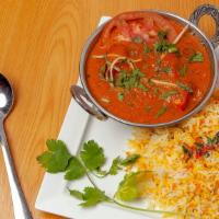 Non-Vegetarian Thali Platter · Your choice of two entrées (tikka masala, murgh makhani, chicken curry, chicken vindaloo or ...