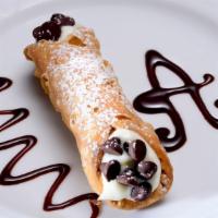 Cannoli · Italian Pastry filled with sweet creamy ricotta and chocolate chips
