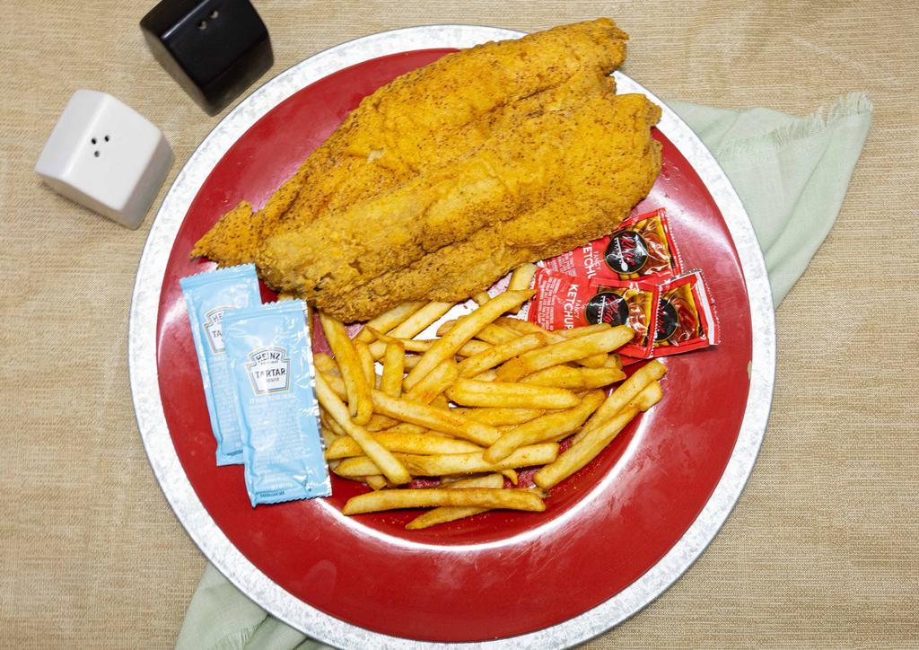 Pan Trout · Served with fries drink and 2 tartar sauces.