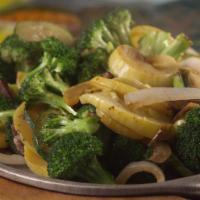 Lunch Veggie Fajita · Seasoned zucchini, broccoli, squash, and mushroom. Cooked until tender with olive oil and gr...
