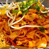 Pad Thai · Thai style noodles cooked with vegetables.