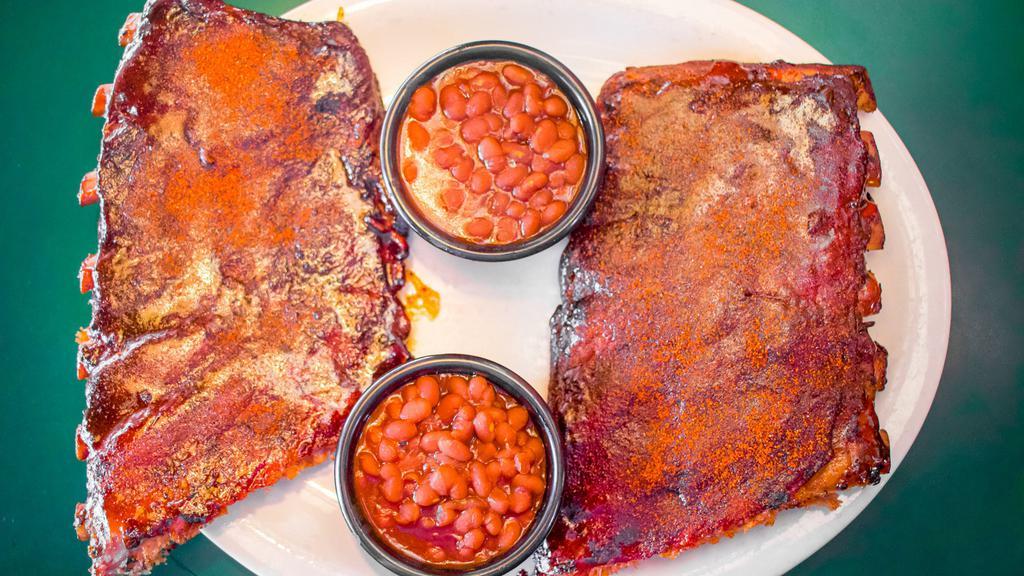 Slab Of Ribs · .Slab for 2 - 2 Beans, 2 Slaw, Buttered & Cut Texas Toast for 2.