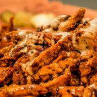 Pulled Chicken Plate · 1/2 LB of Chicken. Comes w/ one side and choice of bread.
