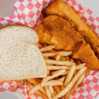 1Pc Chicken Leg And Small Fry · Chicken leg and fries, wheat or white bread.