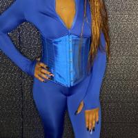 Body Jumpsuit - Set (Blue) · Soft stretchy long sleeved solid color jumpsuit with thumb pocket. Adjustable color coordina...