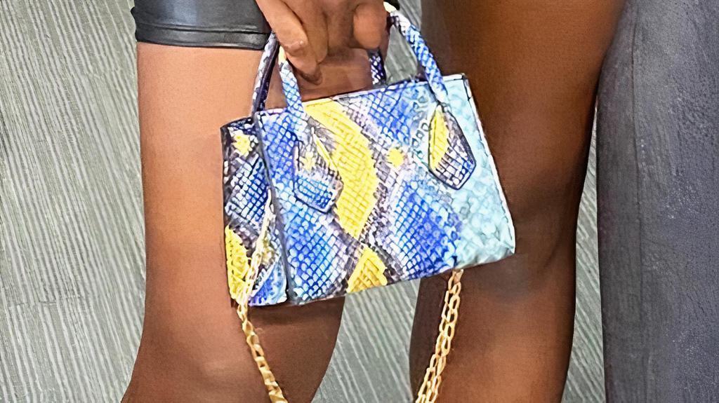 Blue Cobra - Mini Purse · This mini quad-colored cobra print skin purse is cute and quaint to carry your important necessities! A gold chain is included to style as shoulder or crossbody bag option that gives your outfit that extra UMPH! 😍.