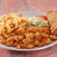 Shrimp Platter · Fresh from the gulf coast! Golden hand-breaded shrimp piled high. 1275 cal.