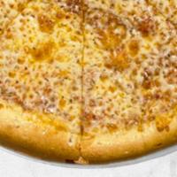 Cheese Pizza · Freshly baked pizza with a NY Style crust and homemade pizza sauce , topped with 100% mozzar...