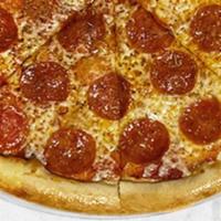 Pepperoni Pizza · Freshly baked pizza with a NY Style crust and our homemade pizza sauce , and topped with 100...