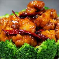 General Tso Chicken (Spicy) · Fried chicken pieces tossed in a sweet and spicy sauce