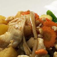Sweet & Sour · Stir-fried your choice of meat with pineapple, bell pepper, celery, tomato, carrot, onion an...