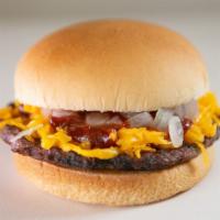 Burger #2 · Chargrilled burger topped with your choice of BBQ sauce or chili and Cheddar cheese.
