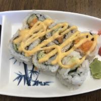 Spicy Salmon (Spicy Mayo & Cucumber) · Spicy.