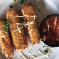 Mozzerella Cheese Sticks · We make these in house, hand cut, breaded and fried until golden brown
